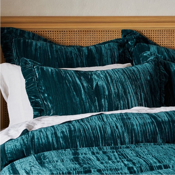 Anthropologie Other - Crushed Velvet Set of Shams